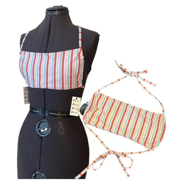 Nana The Brand Striped Bandeau Bikini Top Size Medium - Picture 1 of 12